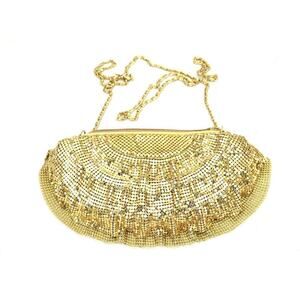 Vintage 1980s Braciano Gold Mesh Bag Clutch/ Shoulder Bag 1980s Mob Wife